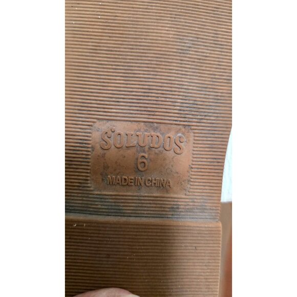 Soludos Women Braided Leather Slip-On Sandals Size 6Tan White - Picture 8 of 9